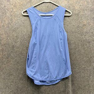 Lululemon Tank Top Women XS Blue Open Back Athletic Sleeveless Lightweight